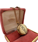 Antique Victorian Gold Filled Fabulous Locket Pill Box Necklace F b  Mono Inside