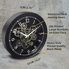 Industrial Steampunk Moving Gear Wall Clock For Home Office 15 Inch Matte Black