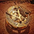 Vintage Style Maritime Antique Brass Compass Sundial With Wooden Box