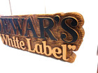 Dewar s White Label 15 X 1    Vtg  Scotch Whiskey Faux Wood Tavern Whisky Sign