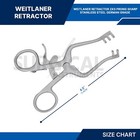 Weitlaner Retractor 4 5  2x3 Prong Sharp Stainless Steel German Grade