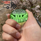 Rolex Triplock Italian Green Glass Paperweight Green Crystal Moon Cake Salviati 
