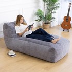 Giant Bean Bag Lounger Chair For Adults With Soft   Cozy Plush Grey