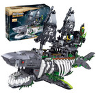 New Ghost Pirate Shark Ship 1155pcs Building Blocks Ocean Sea Monster Model Set