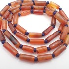 36  Strand Agate Carnelian Stone Trade Beads African Antique Old Collection