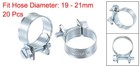 19-21mm Mini Fuel Injection Hose Clamp Zinc Plated Steel Fuel Line Clamp 20pcs