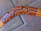Australian Aboriginal Boomerang Hand Painted Brigalow Timber Wood 18 1 2   