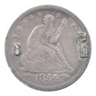 1854 Seated Liberty Quarter Arrows Love Token N  8590