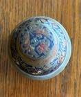 Vintage Sarna Indian Brass Enameled Elephant Claw Bell
