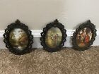 3 Vintage Decorative Ornate Metal Wall Plaques Wall Decor Victorian Style Italy