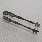 Fancy Vintage Th Marthinsen Norway  Epns Silverplate Eagle Claw Sugar Tongs