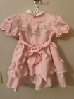 Vintage Martha   s Too Girl   s 4t Pink   White Short Sleeve Ruffled Easter Dress