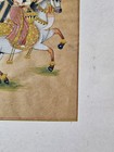Vintage Indian Painting Rajasthan Mughal School Lady On Horseback Holding A Bird