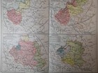 1896 History Of Poland Western Russia Vintage Geographical Map Color Orig C19-6