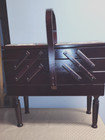 Vintage Powell Wooden Accordion Fold Out Sewing Box chest  18 X 9 X 22  China