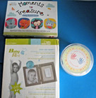 Baby Lot 3 Item Art Dbl Print Frame Handfoot Prints Baby Record Cards New S8