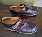 Vtg 90s Dr  Martens Chunky 8366 Mie Burgundy T-strap Mary Janes Airwair Htf 8