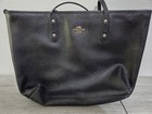 Coach City Zip Tote In Black Crossgrain Leather F58846 Handle Issues Read