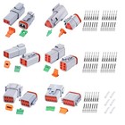 100 Pcs Deutsch Dt Connector Kit 2 3 4 6 8 12 Pin Gray 1 Kit 2   3   4   6   8   12 Pin