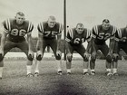 Vintage 1950s Football Team Photo Linemen Group Shot Original B w Sports Photo