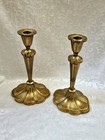 Pair Of Art Nouveau Brass Candlesticks Candle Holders Antique Vintage 10 5  Tall