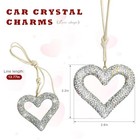 Bling Heart Car Hanging Accessories  Crystal Rhinestone Pendant Rearview Silver