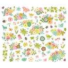 Simple Stories Tea Garden Floral Bits  79pc  Die-cuts Scrapbooking Journals