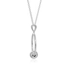 Polished Small Open Circle Bead Station Sterling Silver Pendant Necklace