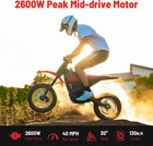 In10 Electric Dirt Bike  2600w 40mph Electric-motorcycle With 48v 23ah Battery E