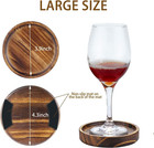 6pcs Wooden Coasters For Drink-acacia Wood Drink Coasters Set With Holder For Co