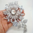 Exquisite All-zirconia Flower Brooch   Luxury Party Wear Elegant Ladies