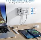 Universal Travel Adapter International Power Plug Adaptor With Usb C To Eu Uk 