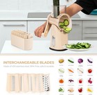 Susteas Rotary Cheese Grater With Handle Vegetable Shredder With 5 Well-design