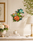 Mackenzie-childs Blue Flower Market - Aqua Wall Art New No Box