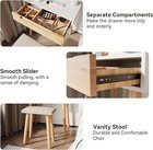 Vanity Desk With Illuminated Mirror   All-in-one Dressing Table Set With Stool