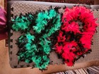 Pair Of 6 Foot Plus Feather Boas - Red black And Green black