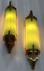 Antique Vintage Art Deco Brass Green Glass Wall Sconce Lamp - Home Decor 1 Pc