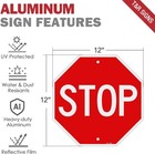 Metal Stop Sign Street Road 12 X 12 Inch Aluminum Weather Resistant Waterproof