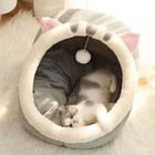 Large Warm Washable Cat Bed With Soft Warm Cushion Cat Kitten Pet Sleeping House