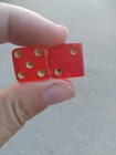 Vintage Clear Cherry Red Bakelite Dice Tested Pair