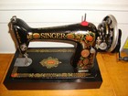 Antique Singer Sewing Machine Model 66  red Eye   Hand Crank  Serviced
