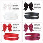 4 Rolls White black red wine Solid Satin Ribbon For Gift Wrapping Christmas Craf