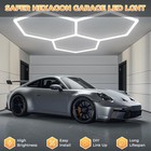 Hexagon Garage Lights 3 Grids Honeycomb Hex Led Light 6500k For Car Shop Gym