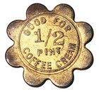 1900 s Milk Products Co North Platte Nebraska Gf 1 2 Pint Coffee Cream Token