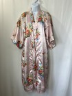 Ichi Ban Women s Japanese Geisha Kimono Pink Floral Print Open Robe Size Large