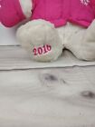 Large Dan Dee 2016 Holiday Bear Plush 20  Pink Girl White Teddy Christmas Euc