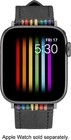 Platinum Genuine Leather Band For Apple Watch 38mm 40mm  Black Pride Ed - New