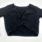 Ballet Top Dance Shrug Girls Sz 110  4-5  Black Cardigan Cotton L s Twist Front