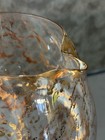 Vintage 1960s Gold Splatter Glass Cocktail Pitcher Pink Base Mcm Barware 8 33   
