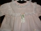 Vintage 60s The Mayfair Company Pink Lacy Batiste Baby Dress 3-6 Months